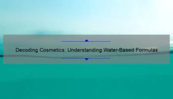 Decoding Cosmetics: Understanding Water-Based Formulas